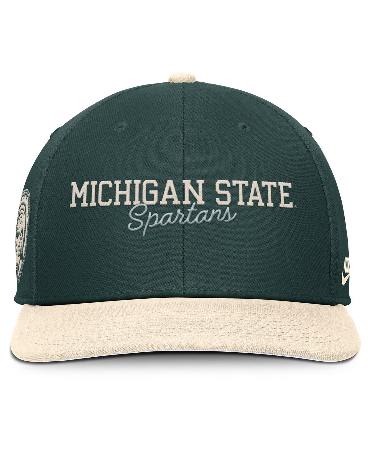 Nike Men's Green/cream Michigan State Spartans Pro Legacy Script Snapback Hat