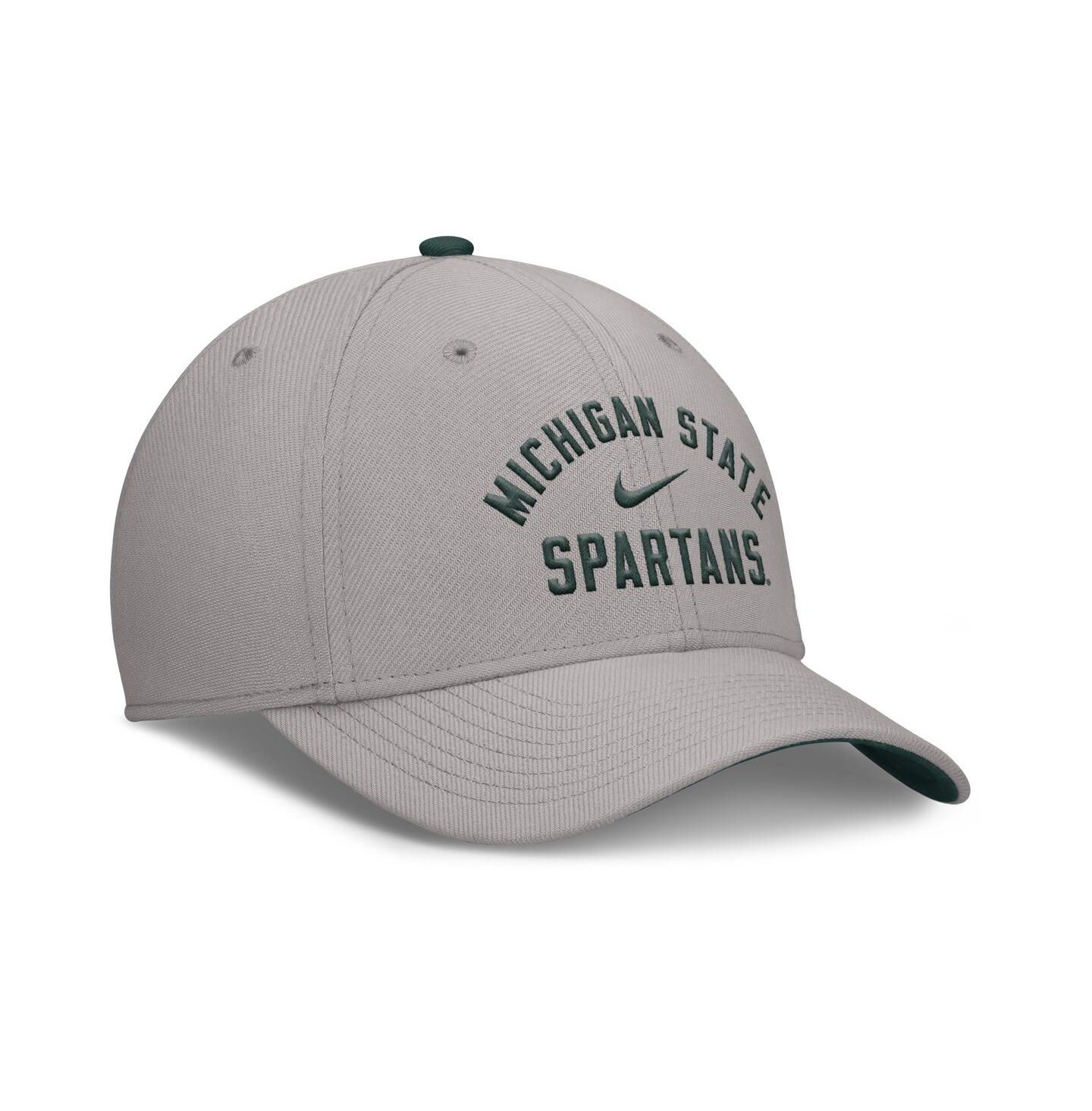 Мужская кепка Nike Gray Michigan State Spartans Rise Prep Performance Flex Hat — фото 2