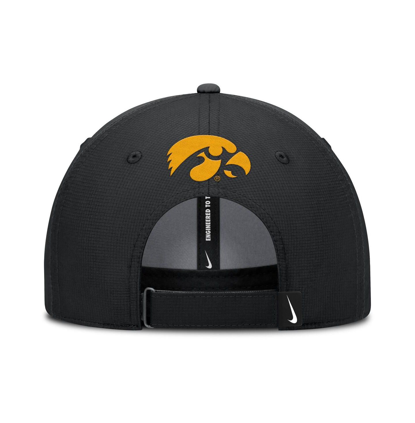 Мужская кепка Nike Black Iowa Hawkeyes Club Prep Performance Adjustable Hat — фото 4