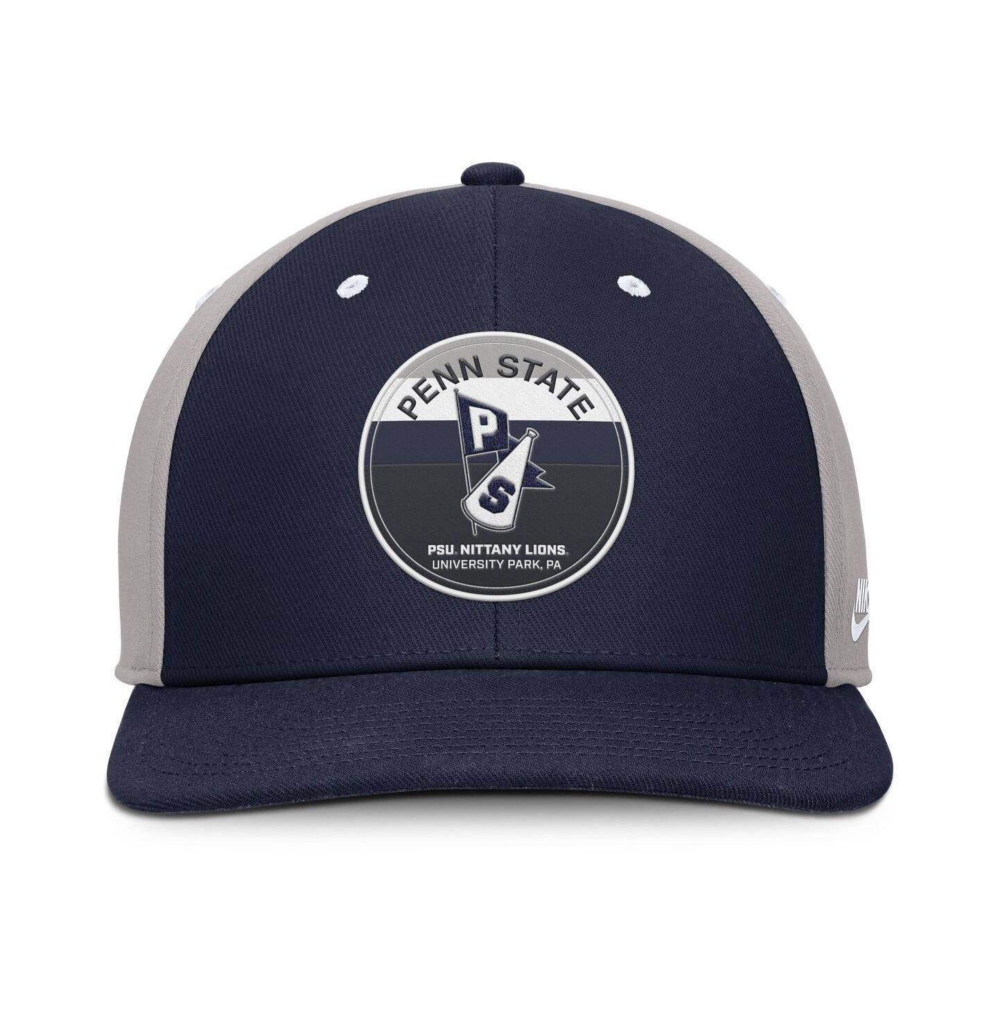 Мужская кепка Nike Navy/Gray Penn State Nittany Lions Prep Pro Performance Snapback Hat — фото 2