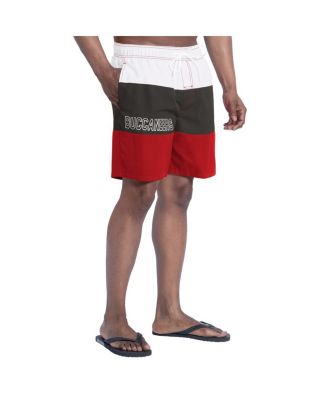 Men's Red/Pewter Tampa Bay Buccaneers Sunrise Volley Swim Shorts