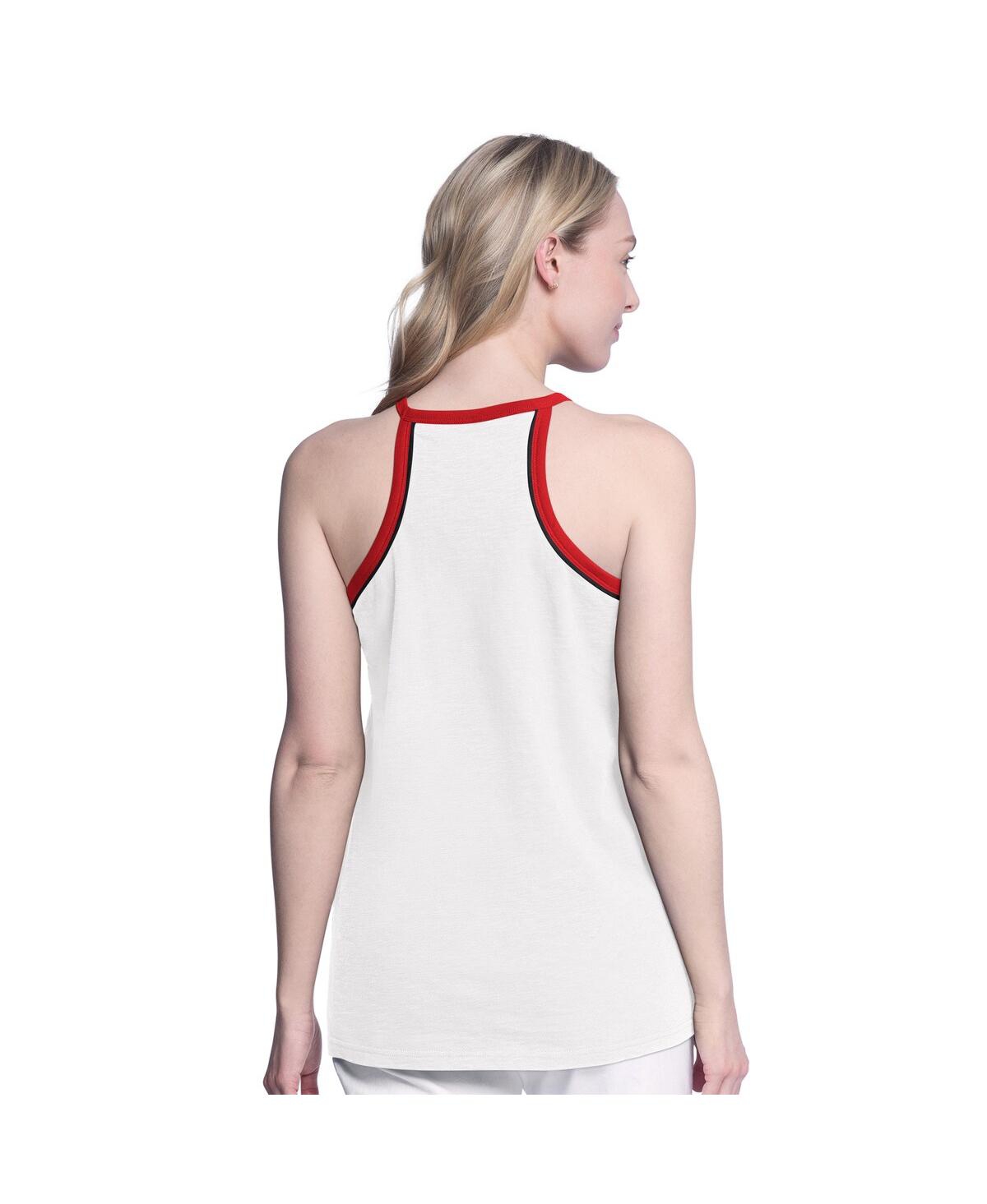 G-iii 4her By Carl Banks Women's White/red Cincinnati Reds Curveball Tank Top In White