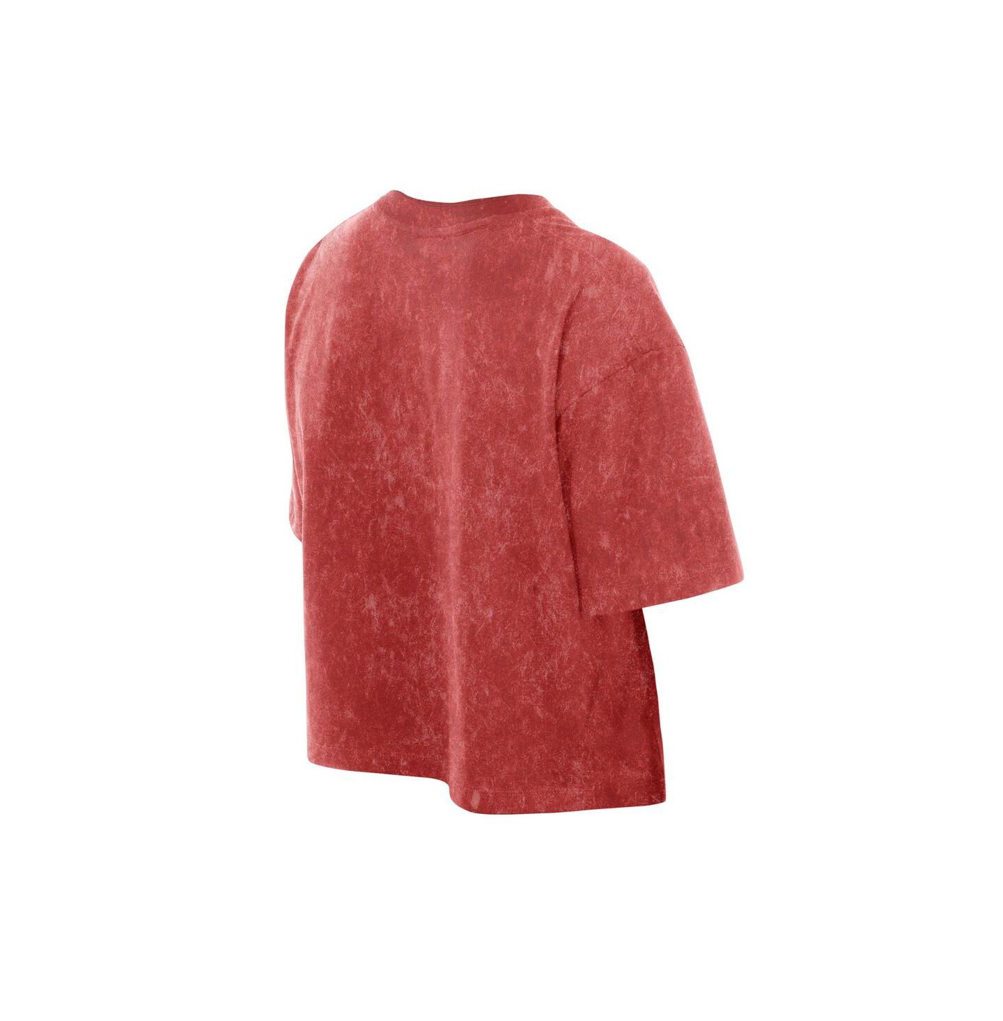 Женская футболка New Era Scarlet San Francisco 49ers Cropped Boxy Sport Classics Mineral Wash — фото 3