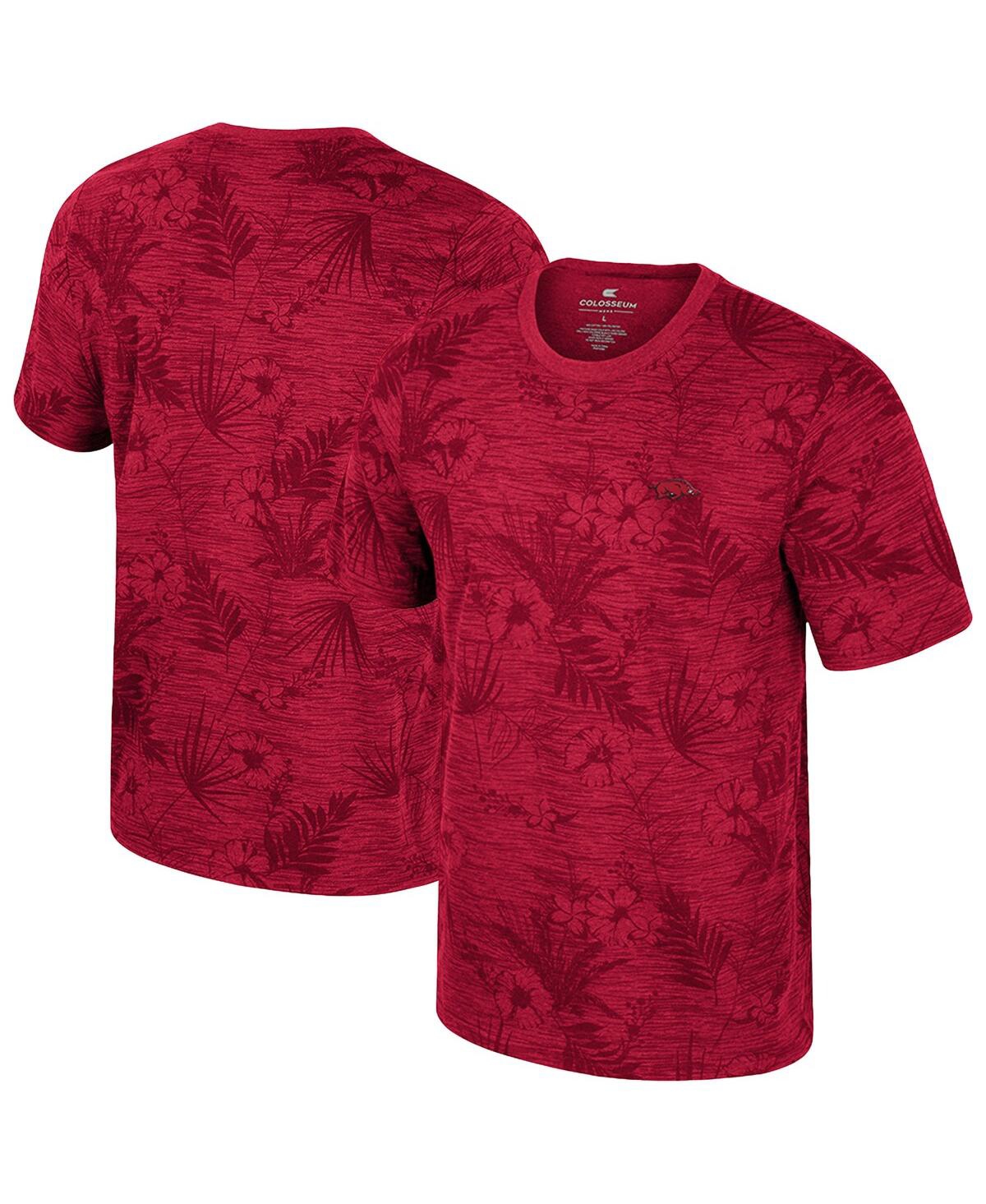 Men's Cardinal Arkansas Razorbacks Floral Printed T-Shirt - Cardinal