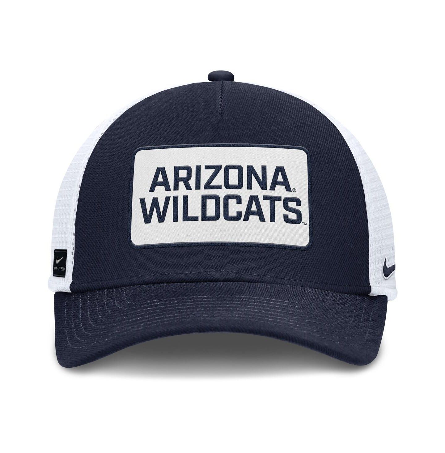 Мужская кепка Nike Navy/White Arizona Wildcats 2025 On-Field Rise Patch Trucker Adjustable Hat — фото 2