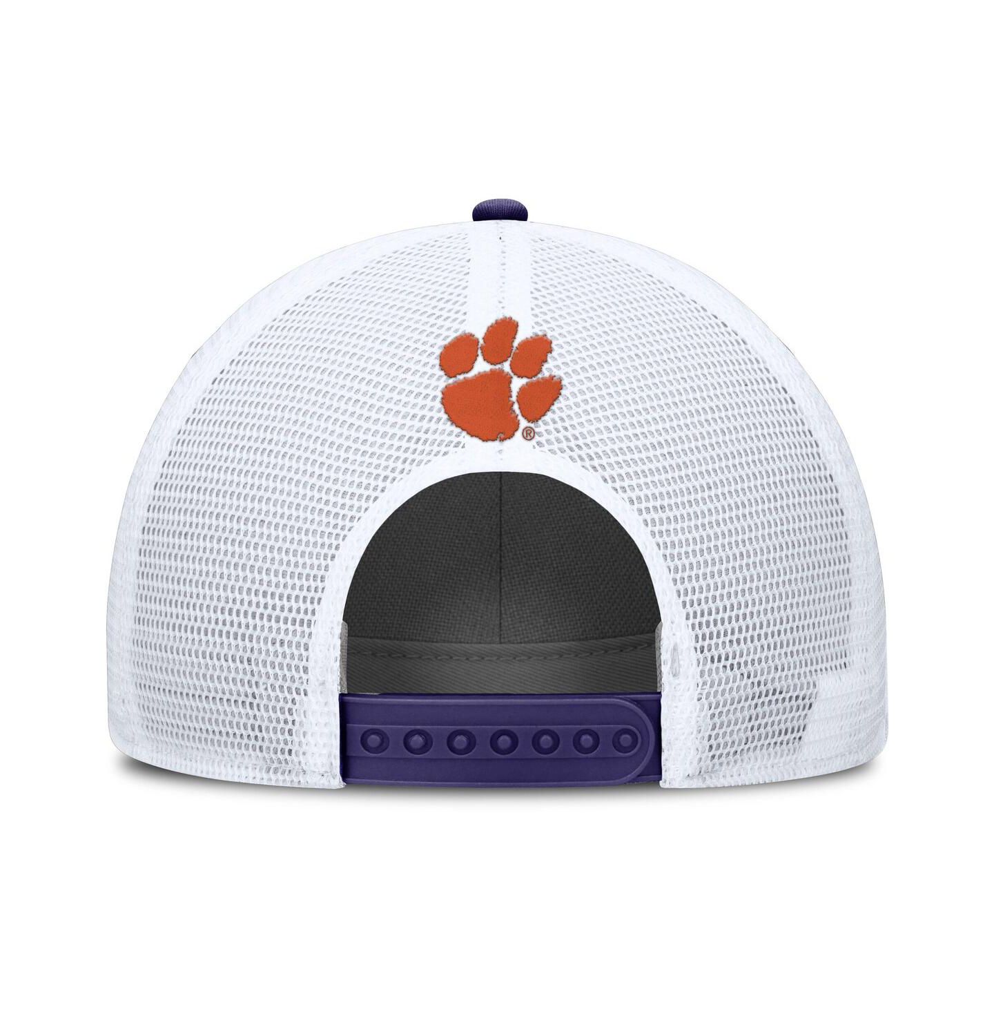 Мужская кепка Nike Purple/White Clemson Tigers 2025 On-Field Rise Patch Trucker Adjustable Hat — фото 4