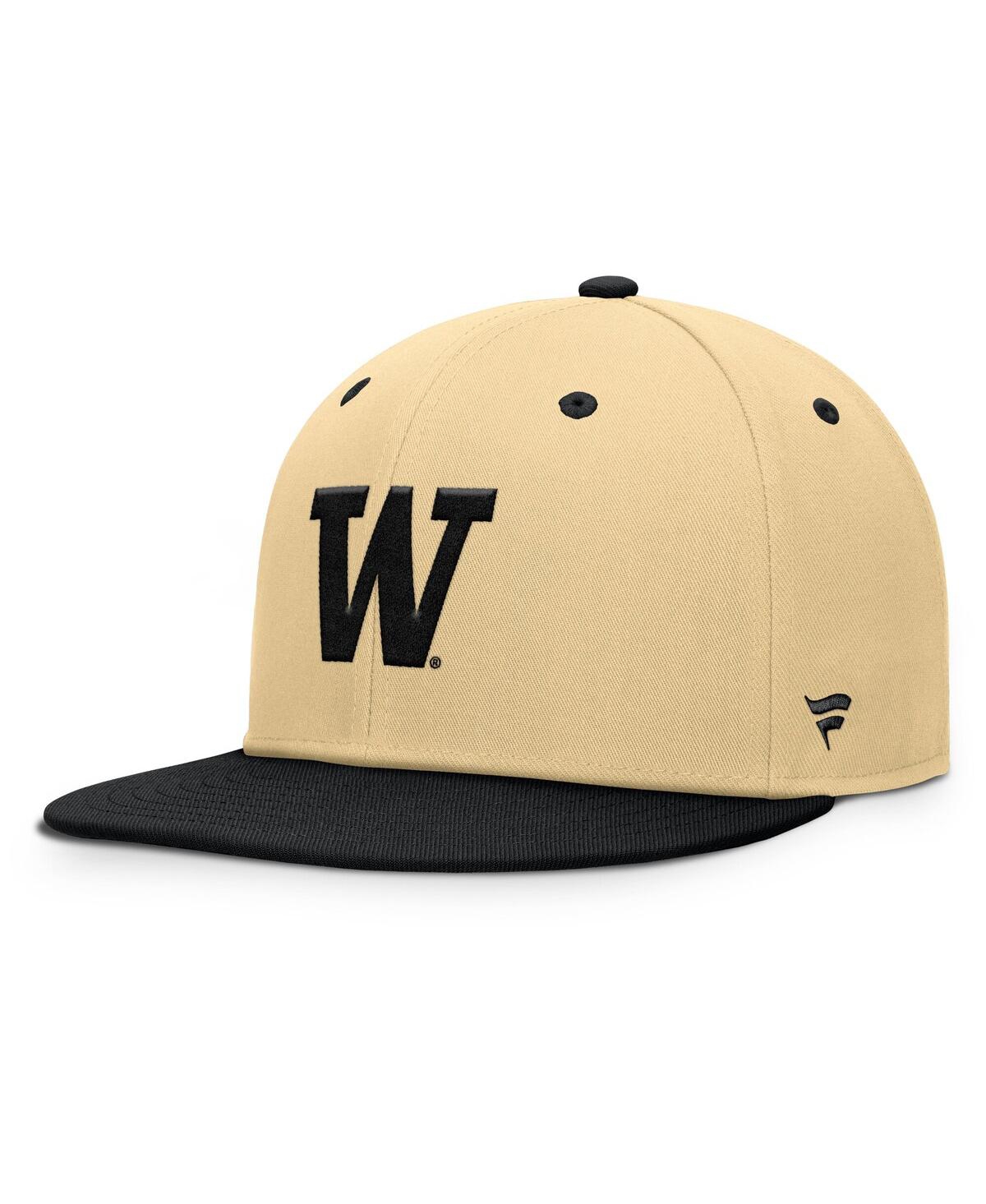Men's Gold/Black Washington Huskies Balance Fitted Hat - Khaki, Black