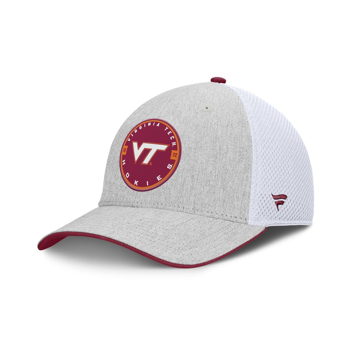 Мужская кепка Fanatics Heather Gray Virginia Tech Hokies Trigger Flex Hat — фото 1