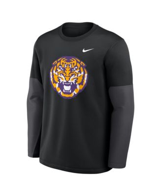Men's Black LSU Tigers 2025 Sideline Coach Performance Long Sleeve T-Shirt