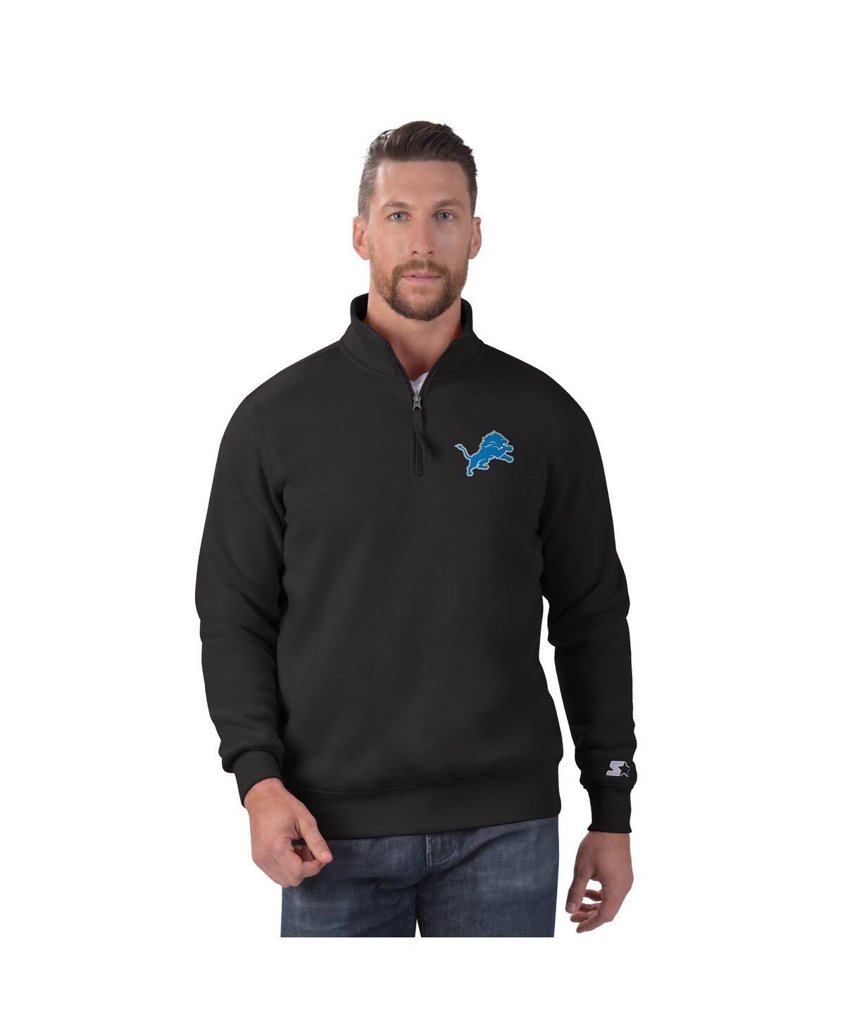 Мужская черная толстовка-пуловер Detroit Lions Classic с застежкой на четверть молнии