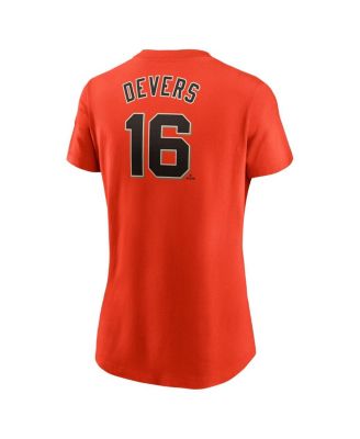 Women's Rafael Devers Orange San Francisco Giants Name Number T-Shirt