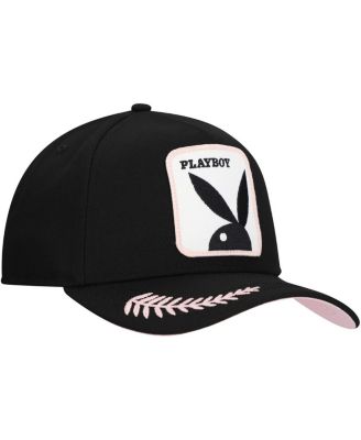 Men's Black Playboy Logo A-Frame Adjustable Hat