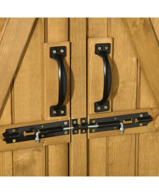 Wooden Garden Storage Shed w/ Asphalt Roof, Shelves &amp; Lock Backyard