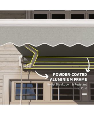 8' x 7' Patio Retractable Awning, Manual Exterior Sun Shade,
