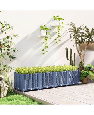 5 x 1 x 1 ft Plastic Garden Box w/Drainage Holes,
