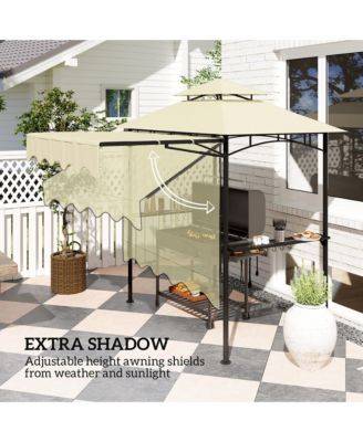 8' x 5' Grill Gazebo, 2-Tier Outdoor BBQ Gazebo, Dark