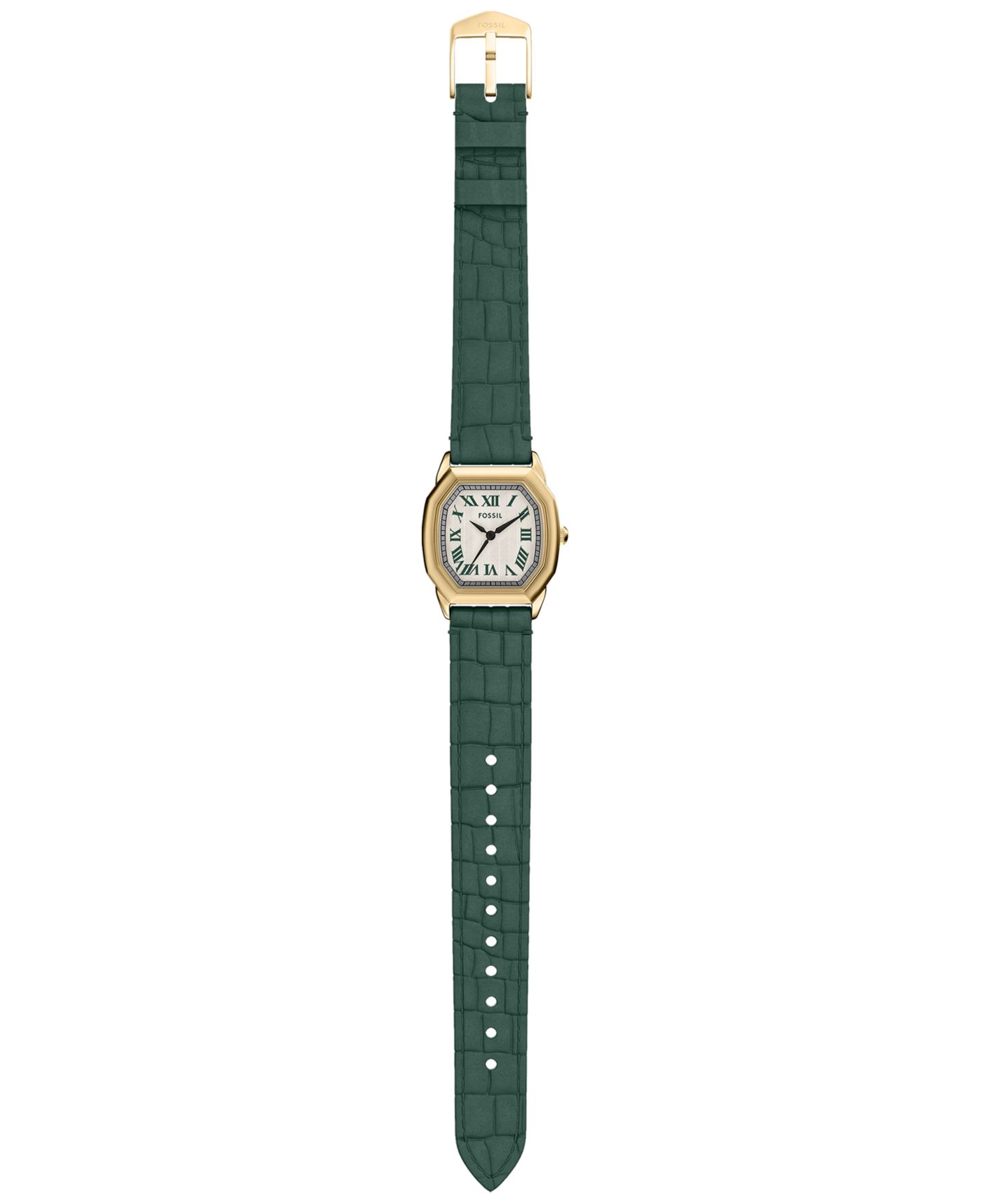 Женские часы Fossil Harlow Three-Hand Green Croco Leather Watch, 27mm — фото 7