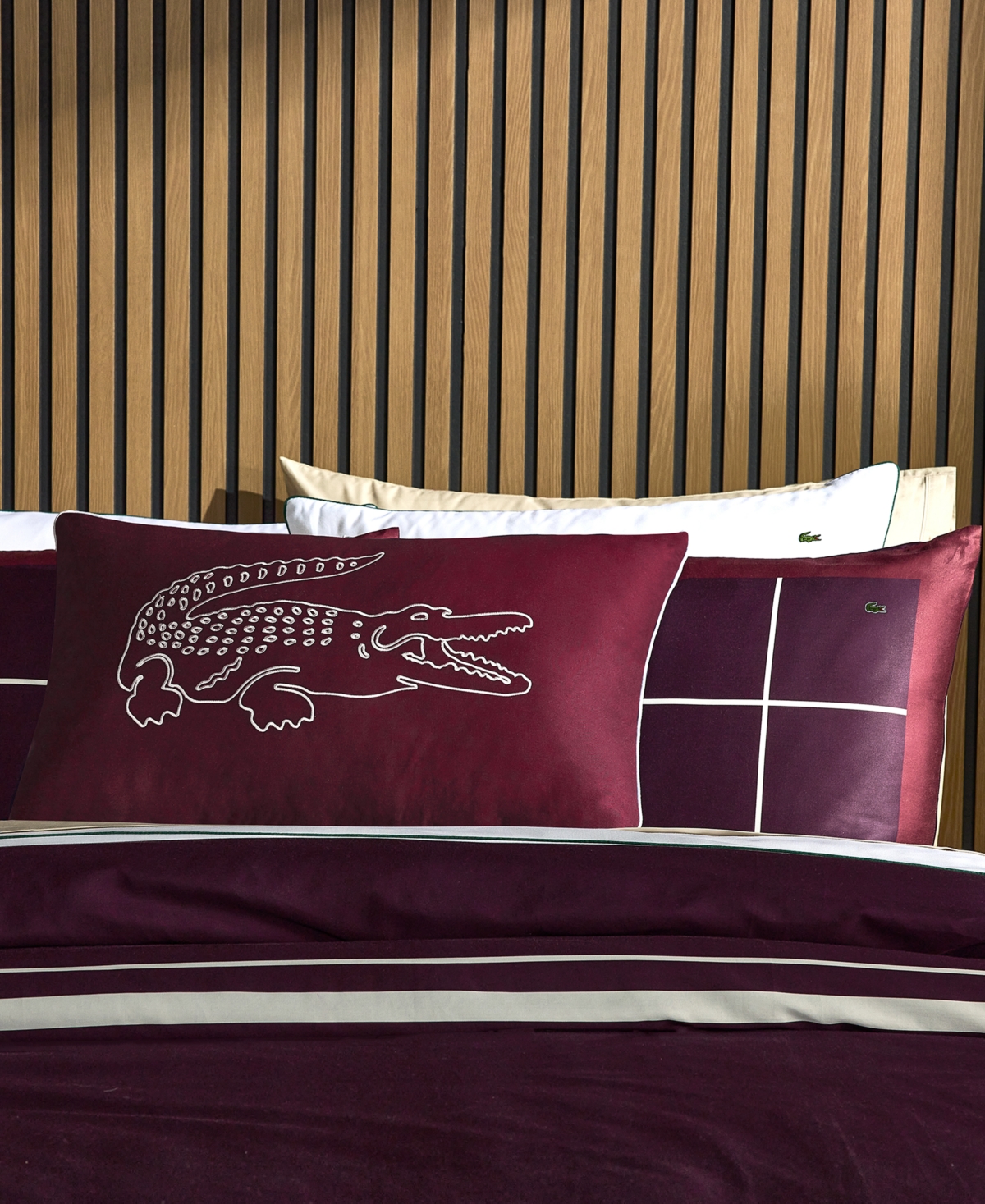 Lacoste Home Playful Checks Cotton 3-Pc. Comforter Set, King