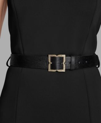 Scuba Women's Strapless Belted Maxi Dress