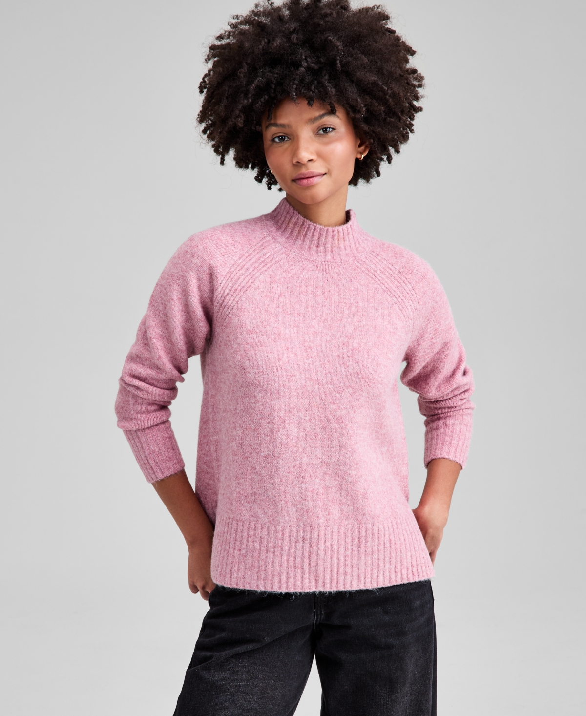 And Now This Women's Mock-Neck Long-Sleeve Sweater, Macy's Exclusive