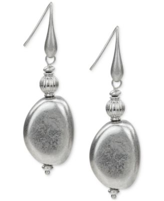 Oval Drop Wire Earrings