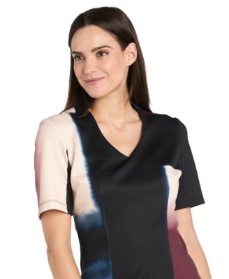 Petite V-Neck Short-Sleeve Dress