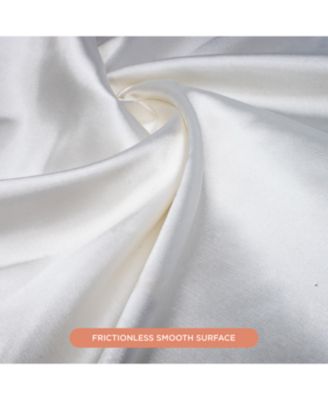 Satin Washable Fitted Sheet, White, Queen