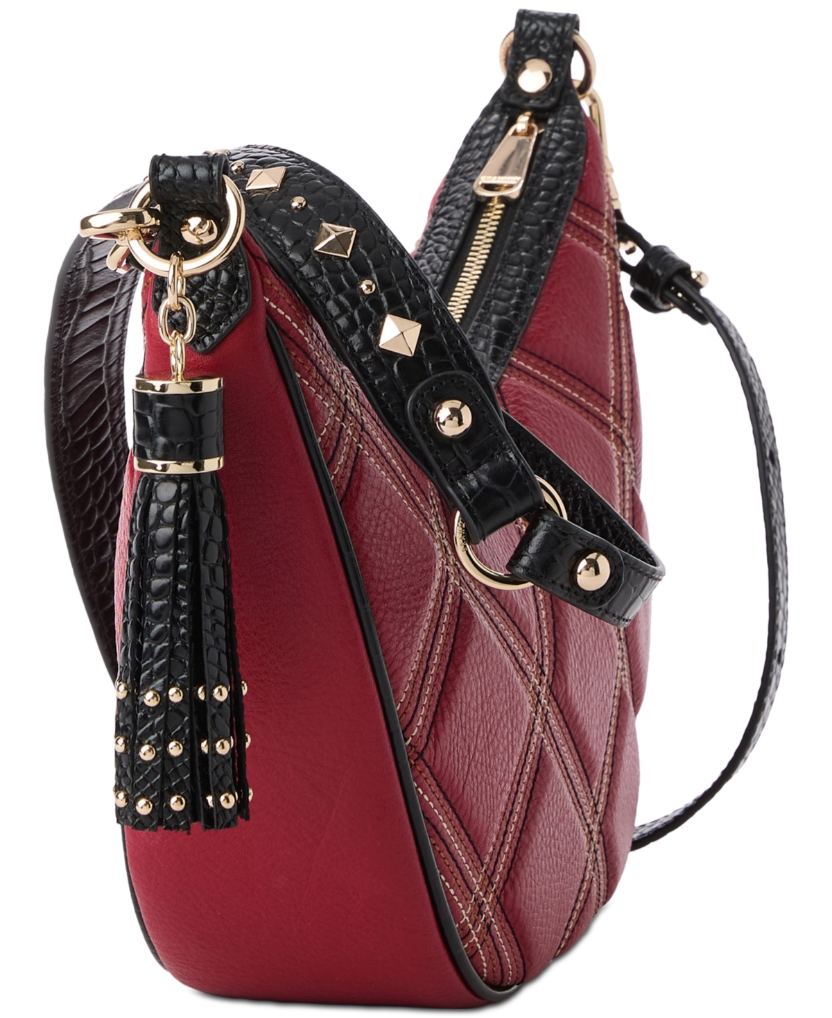 Brahmin Percy Medium Leather Crossbody In Red
