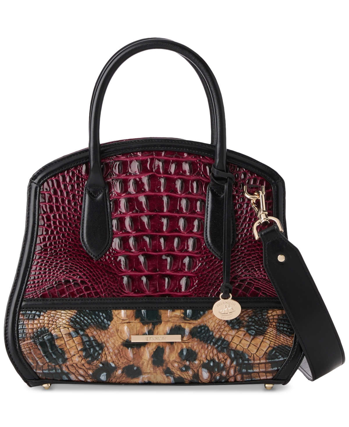 Brahmin Rosetta Medium Leather Satchel In Multi