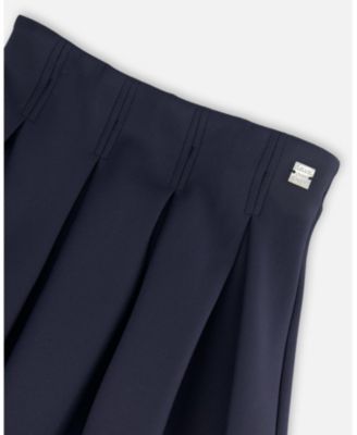Little Girls Pleated Milano Skirt Navy Blue - Toddler|Child