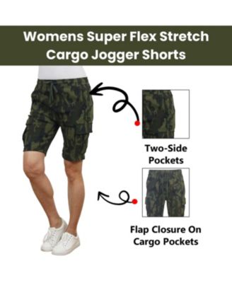 Women's Loose Fit Super Flex Stretch Cargo Jogger Shorts