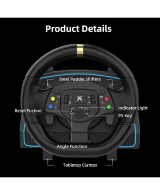 Gaming Racing Wheel with Pedals, 1080&deg; Rotation, Shifter & Paddle Shifters – Compatible with PC, PS4, Xbox One/Series X|S, Switch – Dual Vibration