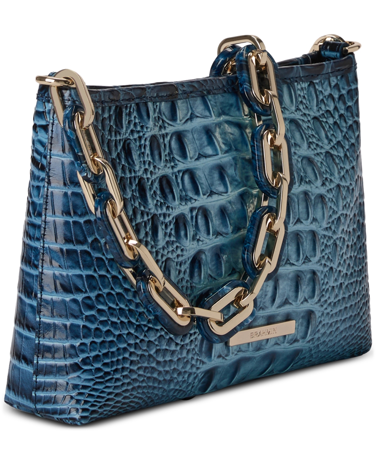 Brahmin Mod Small Leather Chain Shoulder Bag In Blue