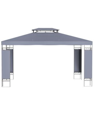 13' x 10' Gazebo for Patio w/ Steel Frame, Double Canopy,