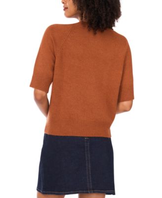 Women's Cozy Mock Neck Short-Sleeve Sweater