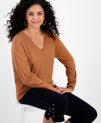 Women's Dolman-Sleeve V-Neck Sweater