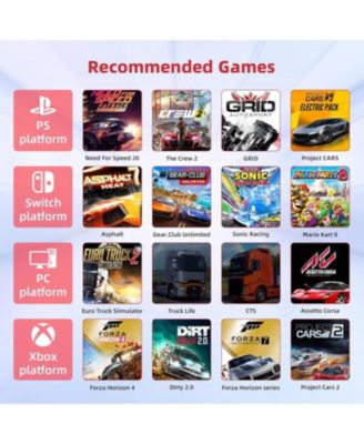 180°Gaming Racing Steering Wheel with Pedals & Dual Motors for PC, Xbox, PS4, Switch – Adjustable Height, Tilt, Vibration, Strong Fixation