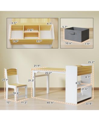 Kids Desk and Chair Set, Activity Craft Table for 3-8,