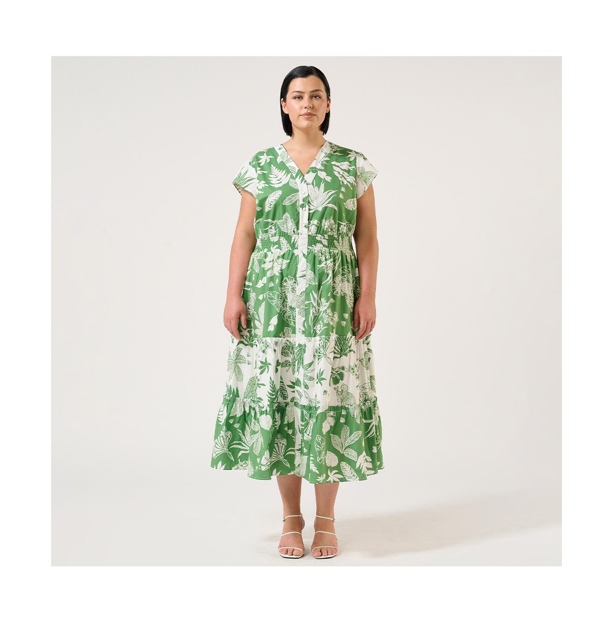 Amazonia Tiered Cotton Dress - Print