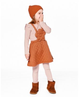 Girl Quilted Overall Dress Mocha - Toddler|Child