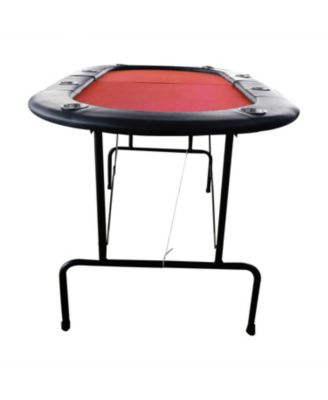 73" Foldable Poker Table with Cup Holders Red