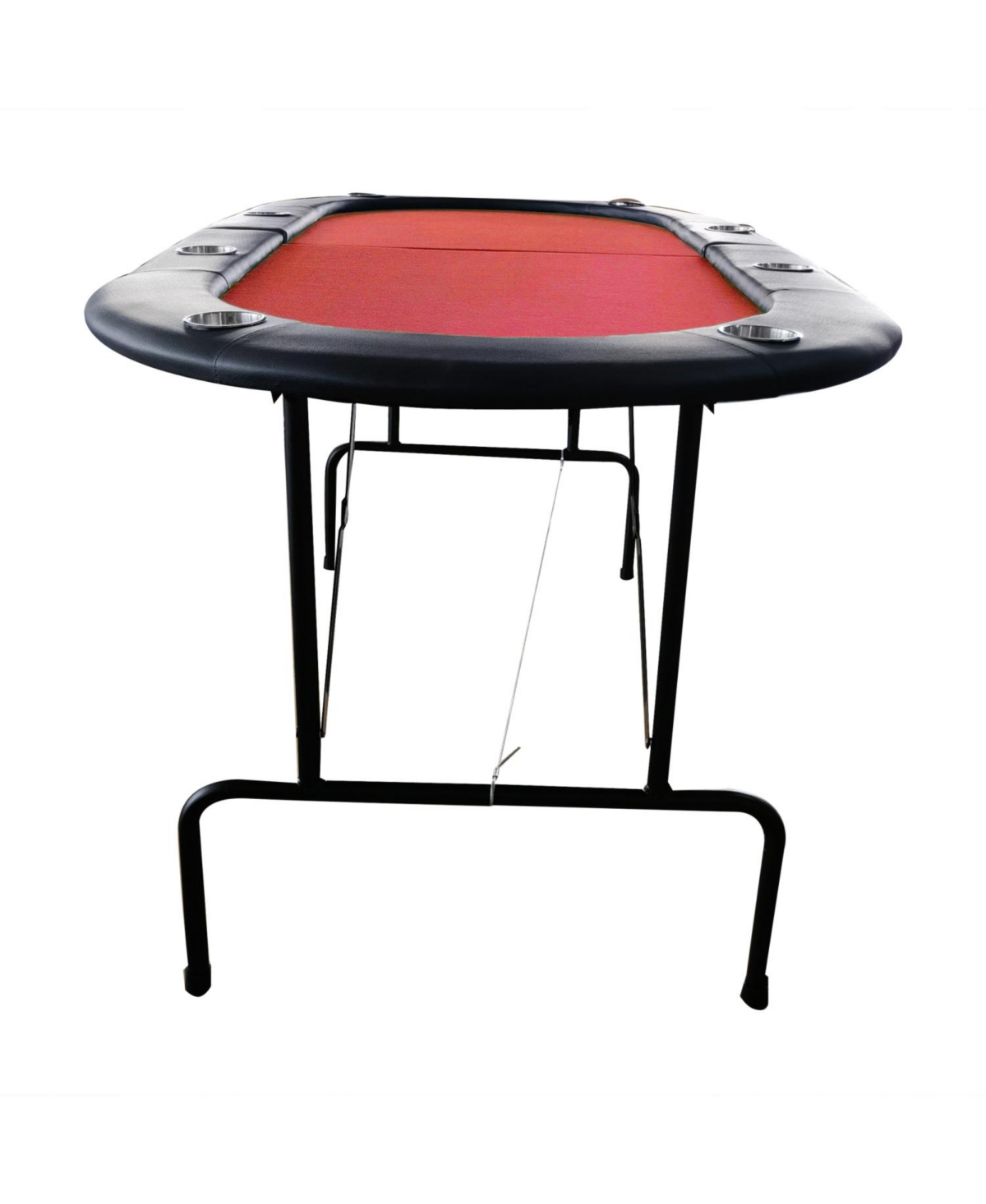 Streamdale Furniture 73" Foldable Poker Table with Cup Holders Red
