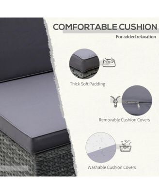 7-Piece PE Rat Sectional Sofa Set with Table,