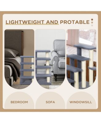 4 Levels Cat Steps with Scratching Posts for High Bed, Sofa,