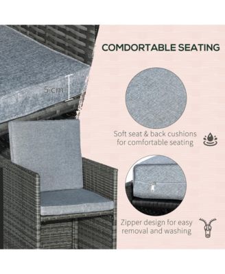 9pc Outdoor Wicker Dining Furniture Set, Table, 4 Seats, Mixed