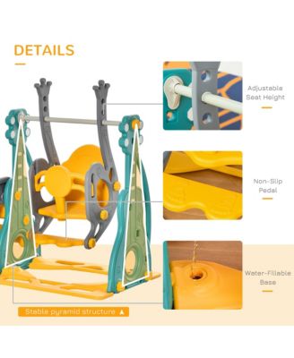 Toddler Swing and Slide Set with Basketball Hoop, Guitar Theme,