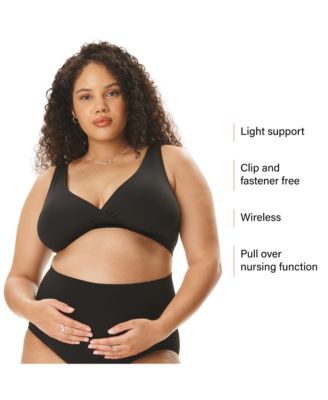 Maternity Motherhood Cotton Wrap Front Nursing Sleep Bralette, 2-Pack