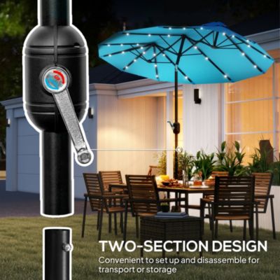 9.7' Double-sided Patio Umbrella with Tilt,