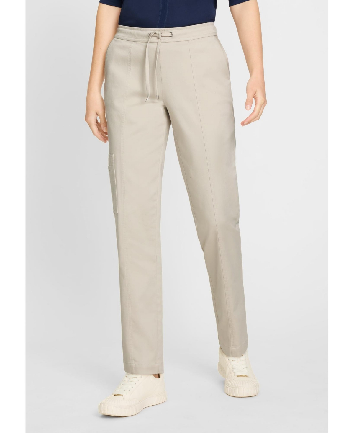 Olsen Women's Lisa Fit Stretch Twill Drawstring Pant - Caffe latte