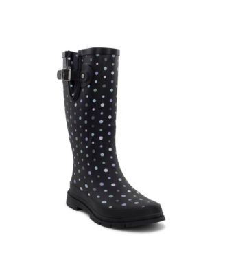 Womens Ditsy Dot Tall Rain Boot